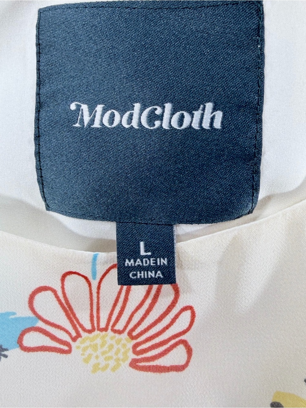 ModCloth Cream Floral Scoop-Neck Mini Dress - Picture 6 of 8